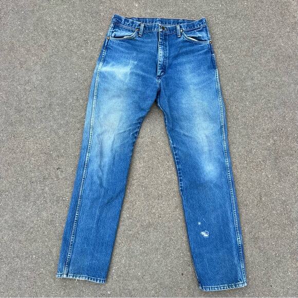 Vintage 90s Wrangler 13MWZ Cowboy Cut Original Fit Blue Jeans 36x36 - Picture 2 of 5